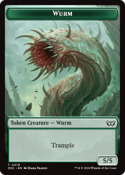 Wurm (0019) // Manifest Double-Sided Token [Duskmourn: House of Horror Commander Tokens] Magic: The Gathering