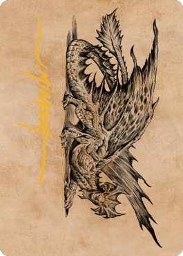 Ancient Brass Dragon Art Card (49) (Gold-Stamped Signature) [Commander Legends: Battle for Baldur's Gate Art Series] Magic: The Gathering