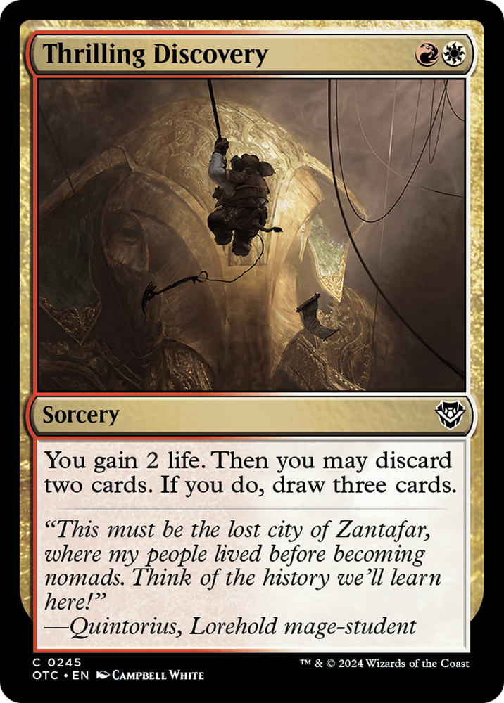 Thrilling Discovery [Outlaws of Thunder Junction Commander] Magic: The Gathering