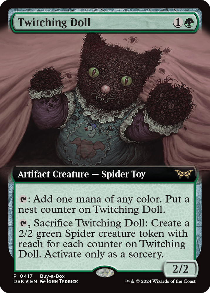 Twitching Doll (Extended Art) (Buy-a-box) [Duskmourn: House of Horror Promos] Magic: The Gathering
