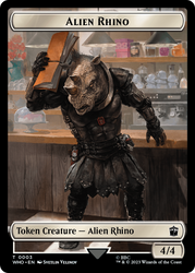 Alien Rhino // Treasure (0030) Double-Sided Token [Doctor Who Tokens] Magic: The Gathering