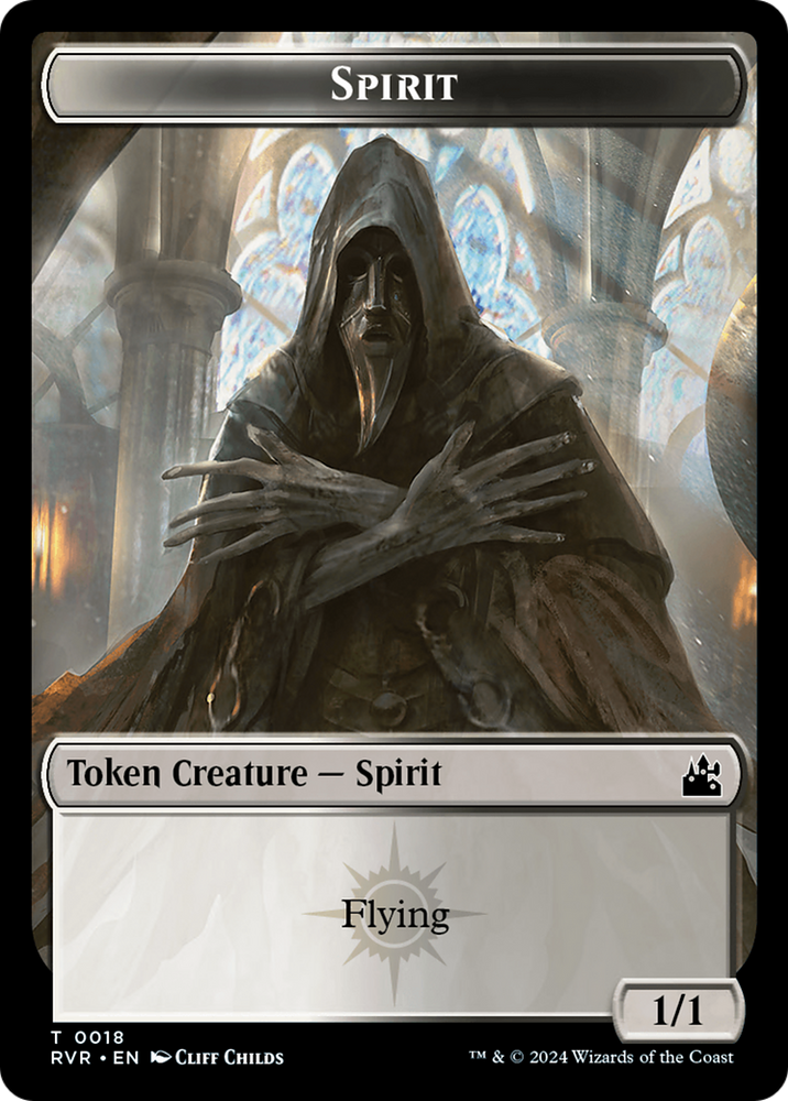 Spirit (0018) // Angel (0002) Double-Sided Token [Ravnica Remastered Tokens] Magic: The Gathering