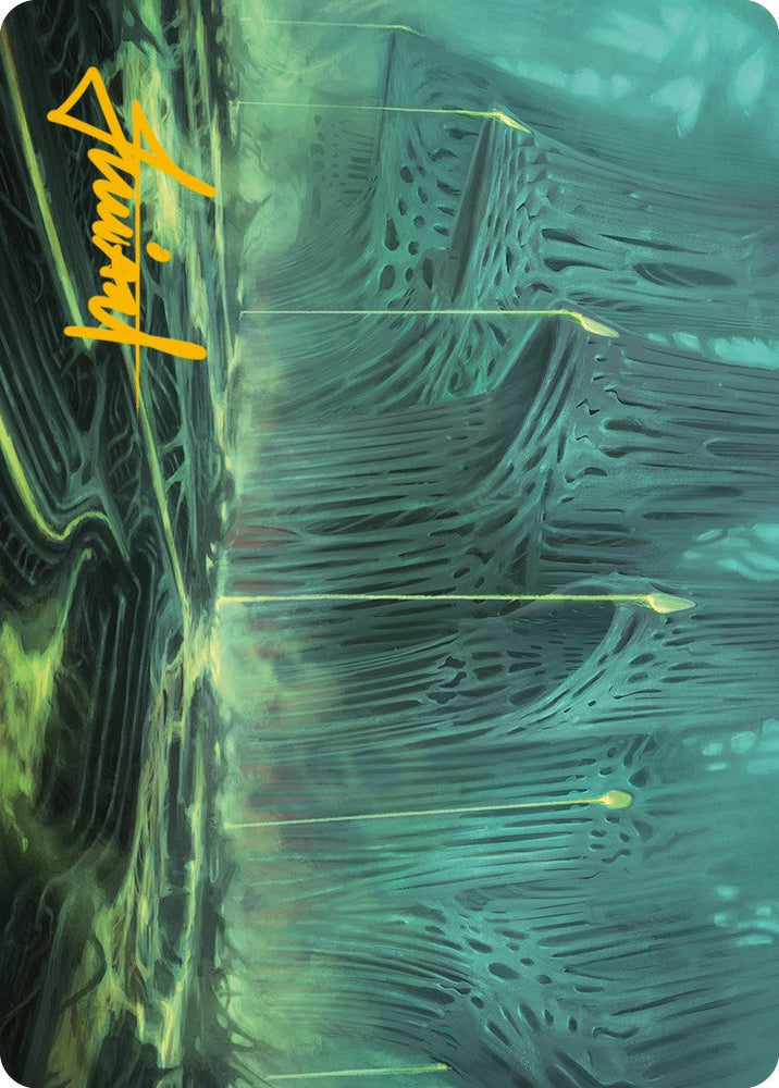 Swamp Art Card (Gold-Stamped Signature) [Phyrexia: All Will Be One Art Series] Magic: The Gathering