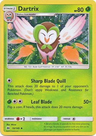 Dartrix (10/149) (Cosmos Holo) [Sun & Moon: Base Set] Pokémon