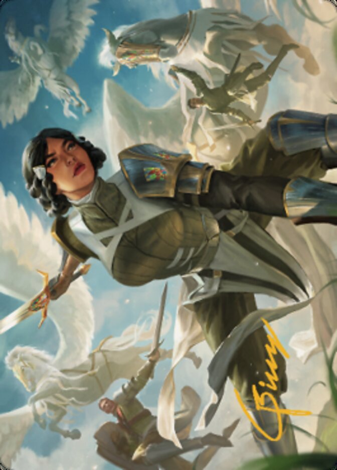 Resolute Reinforcements Art (Gold-Stamped Signature) [Dominaria United Art Series] Magic: The Gathering