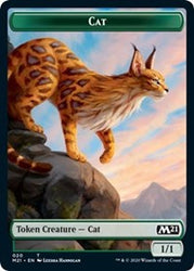 Cat (020) // Zombie Double-Sided Token [Core Set 2021 Tokens] Magic: The Gathering