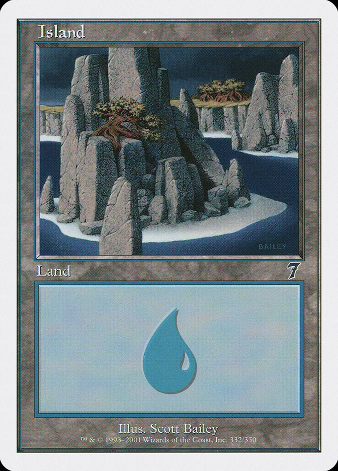 Island (332) [Seventh Edition] Magic: The Gathering