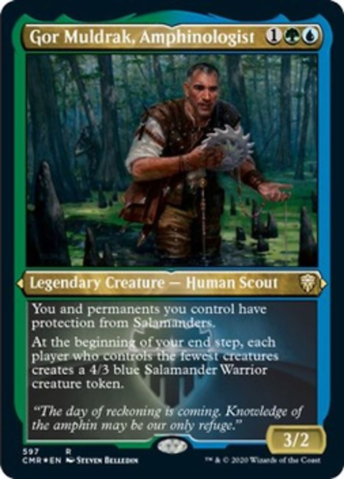 Gor Muldrak, Amphinologist (Etched) [Commander Legends] Magic: The Gathering