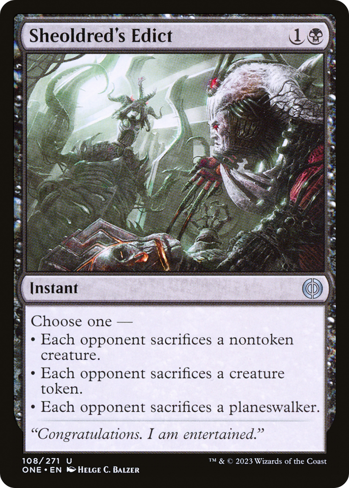 Sheoldred's Edict [Phyrexia: All Will Be One] Magic: The Gathering
