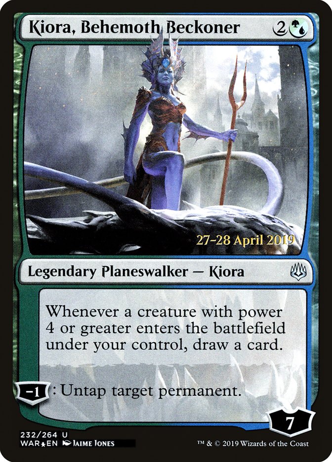 Kiora, Behemoth Beckoner [War of the Spark Prerelease Promos] Magic: The Gathering