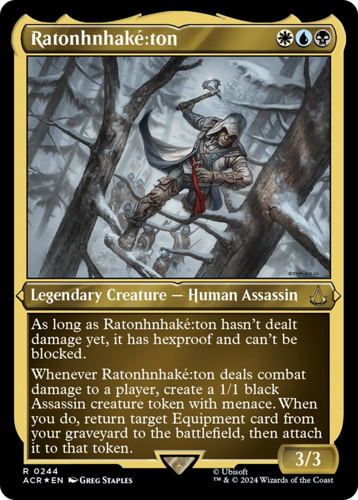 Ratonhnhake:ton (Foil Etched) [Assassin's Creed] Magic: The Gathering