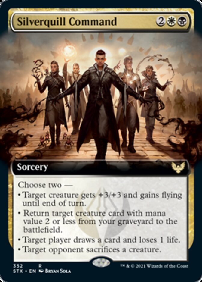 Silverquill Command (Extended Art) [Strixhaven: School of Mages] Magic: The Gathering