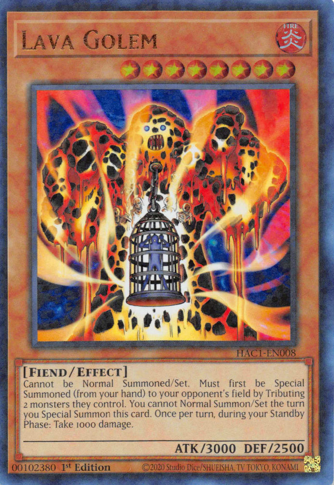Lava Golem (Duel Terminal) [HAC1-EN008] Parallel Rare - Yugioh Cards For Your TCG Needs!