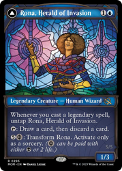 Rona, Herald of Invasion // Rona, Tolarian Obliterator (Showcase Planar Booster Fun) [March of the Machine] Magic: The Gathering