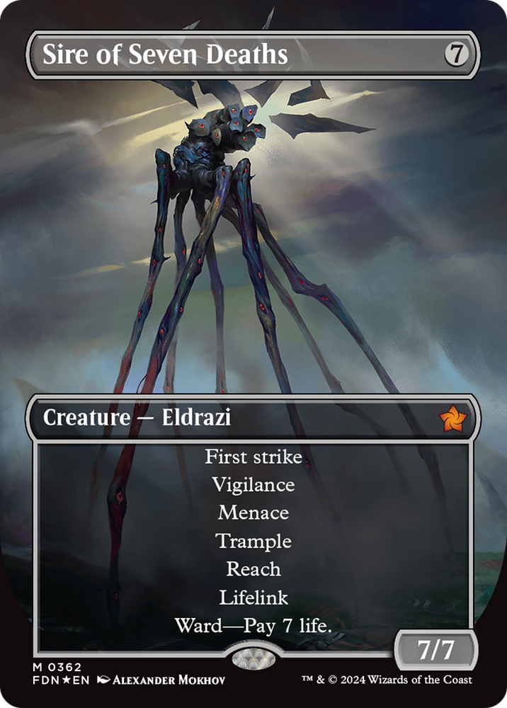 Sire of Seven Deaths (Borderless) (Mana Foil) [Foundations] Magic: The Gathering