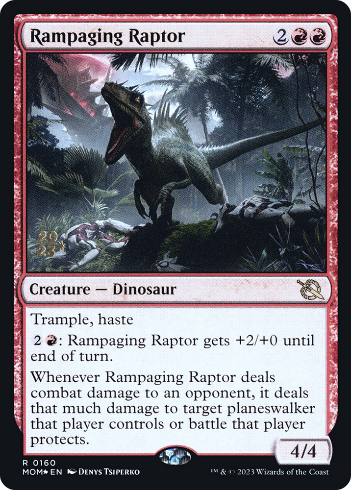 Rampaging Raptor [March of the Machine Prerelease Promos] Magic: The Gathering