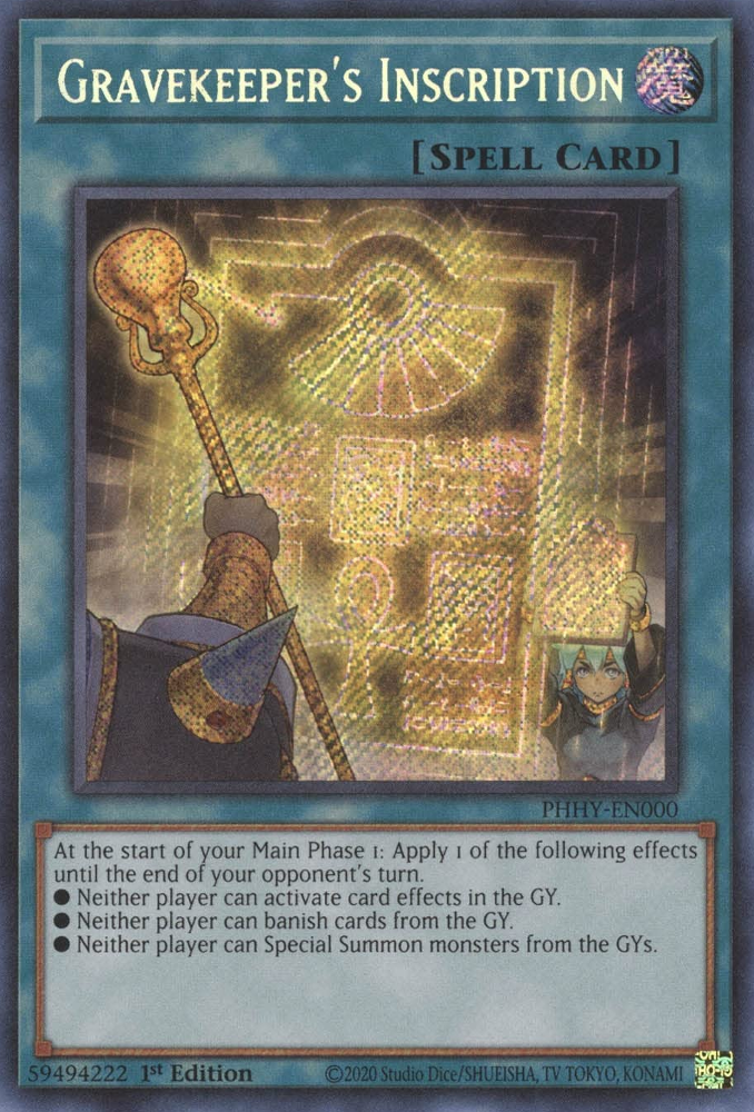 Gravekeeper's Inscription [PHHY-EN000] Secret Rare - Yugioh Cards For Your TCG Needs!