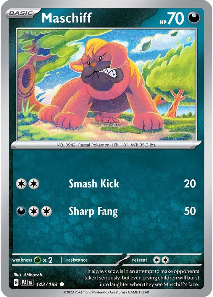 Maschiff (142/193) (Cosmos Holo) [Scarlet & Violet: Paldea Evolved] Pokémon