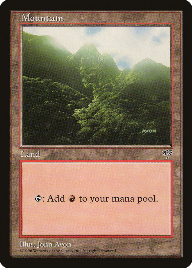 Mountain (Green Signature) [Mirage] Magic: The Gathering