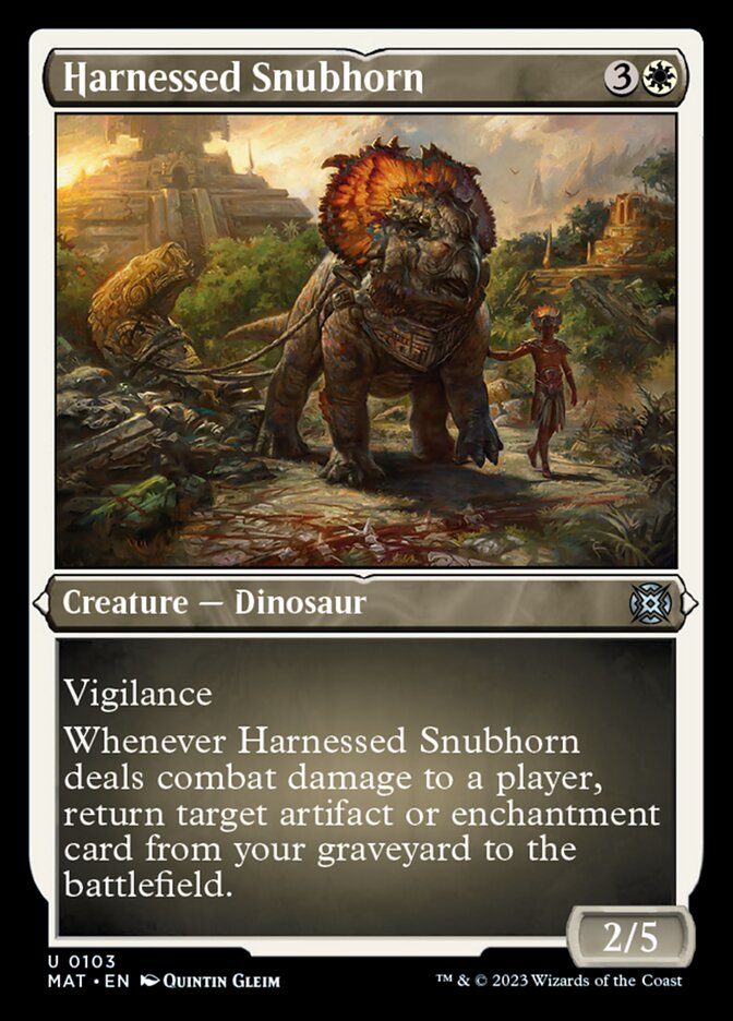 Harnessed Snubhorn (Foil Etched) [March of the Machine: The Aftermath] Magic: The Gathering