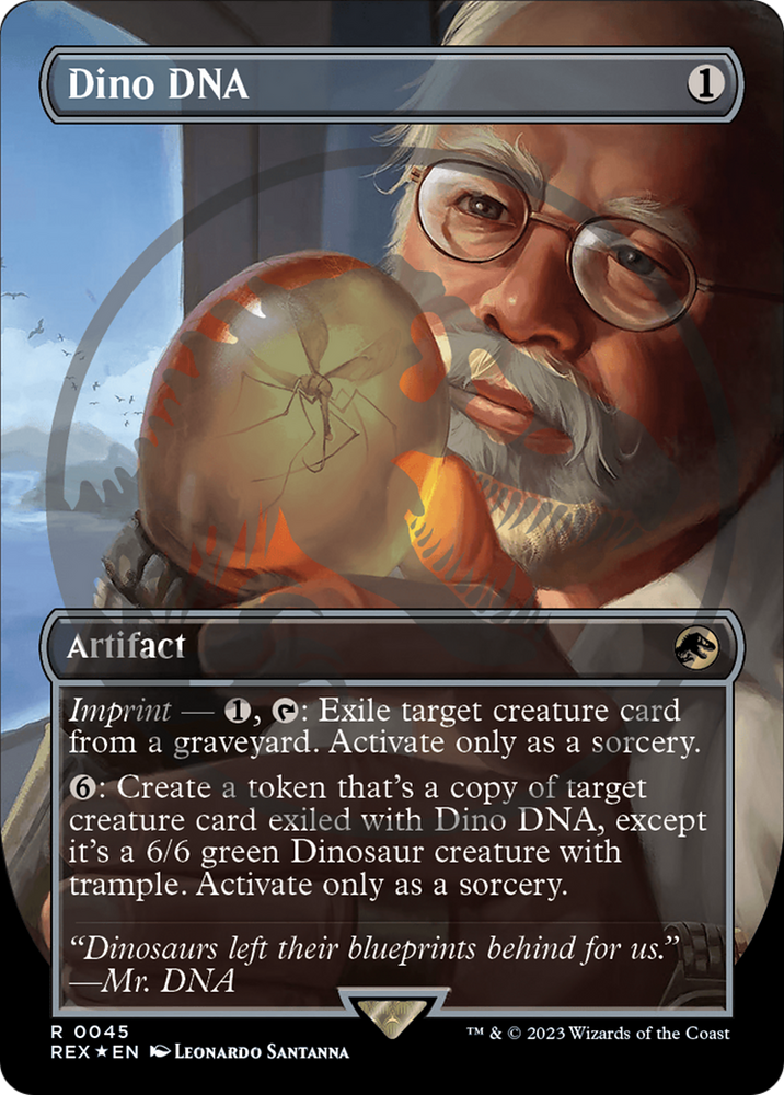 Dino DNA (Emblem) (Borderless) [Jurassic World Collection Tokens] Magic: The Gathering