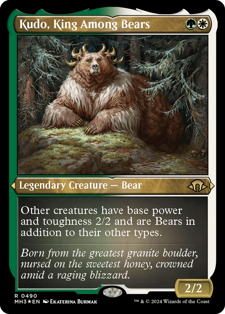Kudo, King Among Bears (Foil Etched) [Modern Horizons 3] Magic: The Gathering