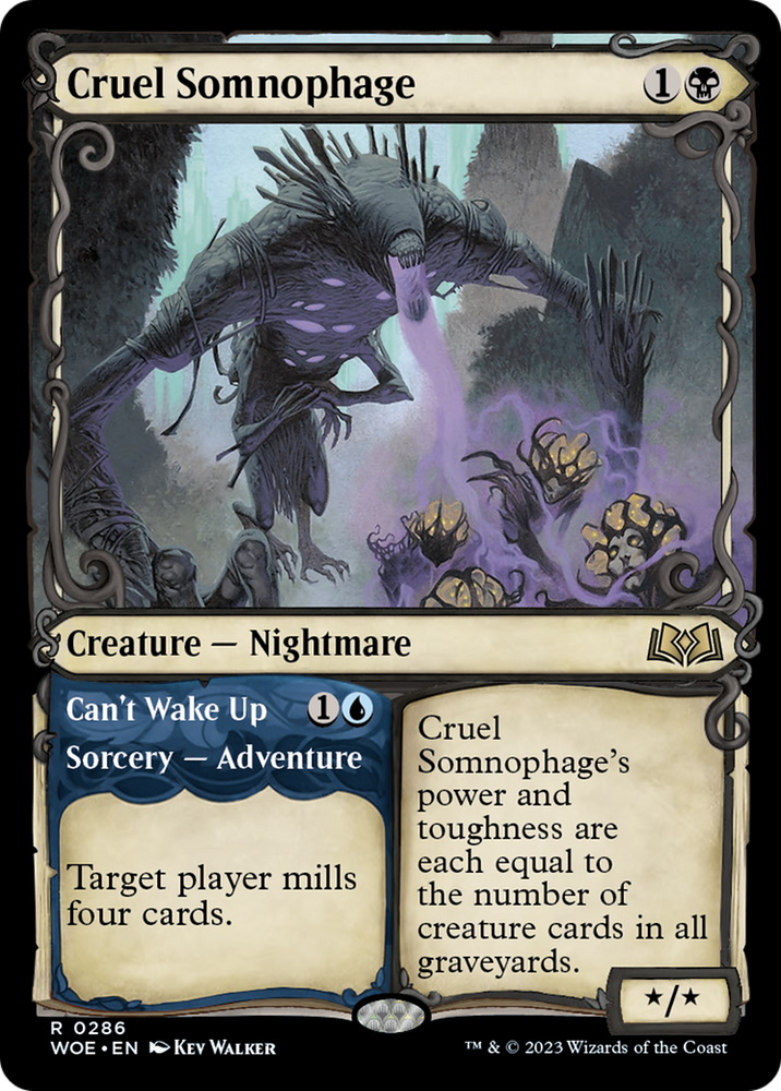 Cruel Somnophage // Can't Wake Up (Showcase) [Wilds of Eldraine] Magic: The Gathering