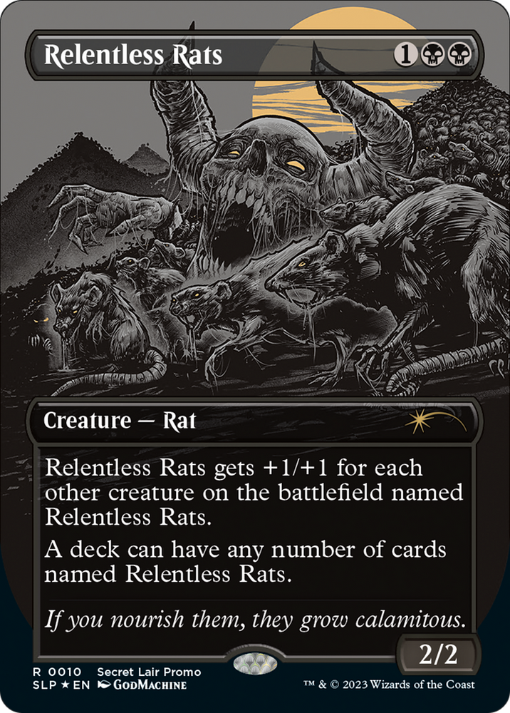 Relentless Rats (Borderless) [Secret Lair Showdown] Magic: The Gathering