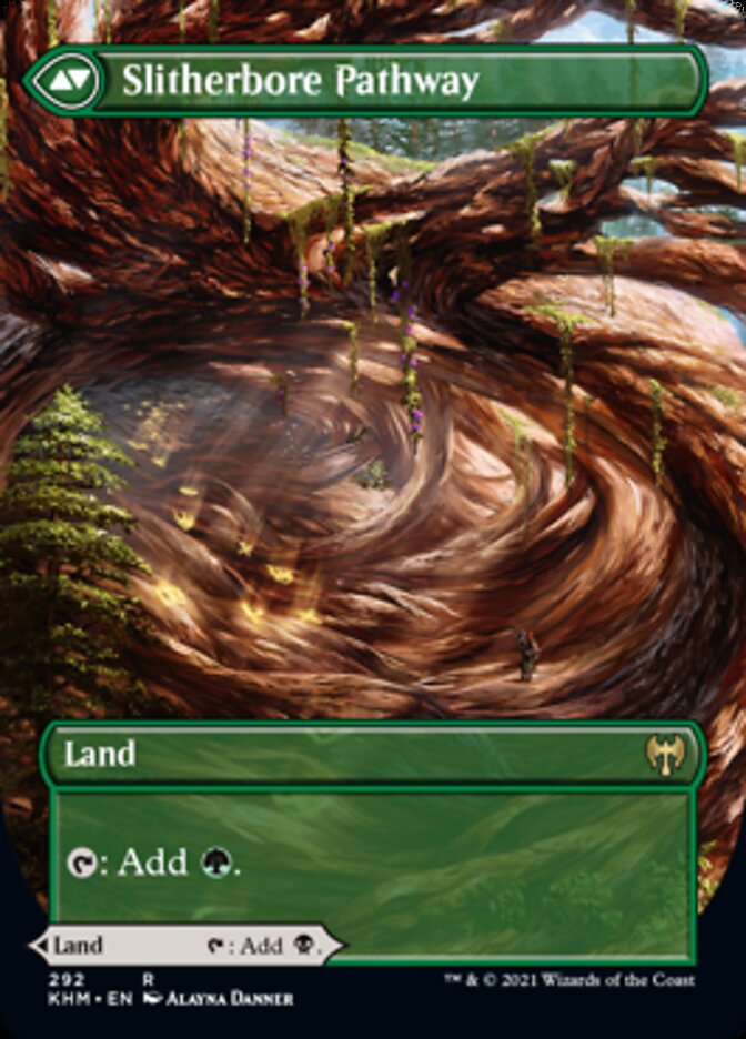 Darkbore Pathway // Slitherbore Pathway (Borderless Alternate Art) [Kaldheim] Magic: The Gathering