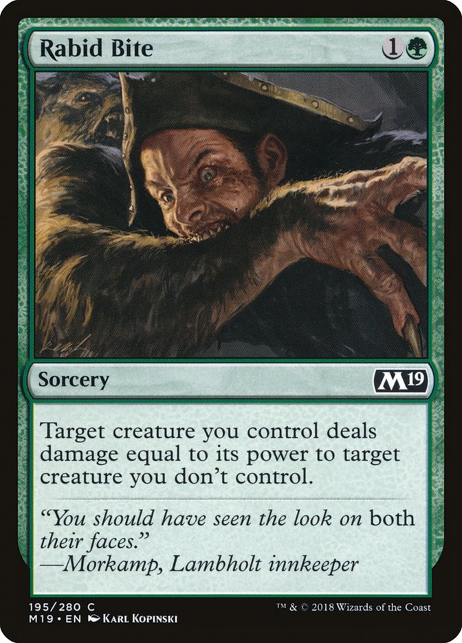 Rabid Bite [Core Set 2019] Magic: The Gathering