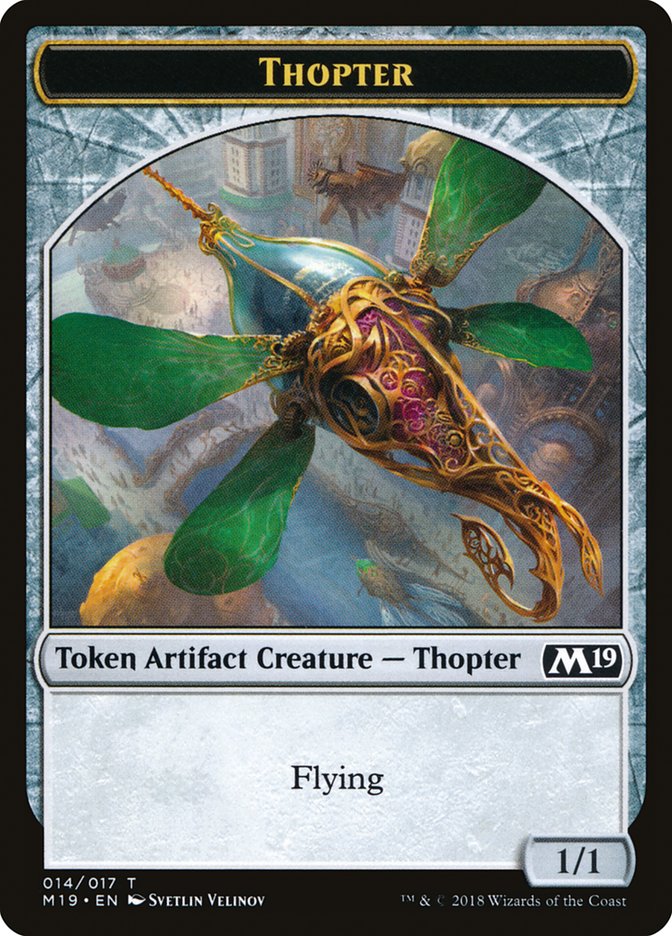 Knight // Thopter Double-Sided Token (Game Night) [Core Set 2019 Tokens] Magic: The Gathering