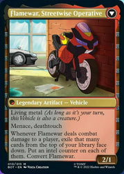 Flamewar, Brash Veteran // Flamewar, Streetwise Operative [Transformers] Magic: The Gathering