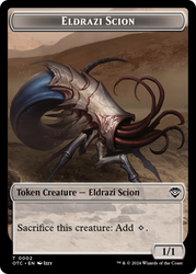 Eldrazi Scion // Manifest Double-Sided Token [Outlaws of Thunder Junction Commander Tokens] Magic: The Gathering