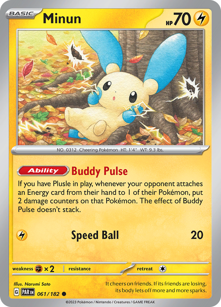 Minun (061/182) [Scarlet & Violet: Paradox Rift] Pokémon
