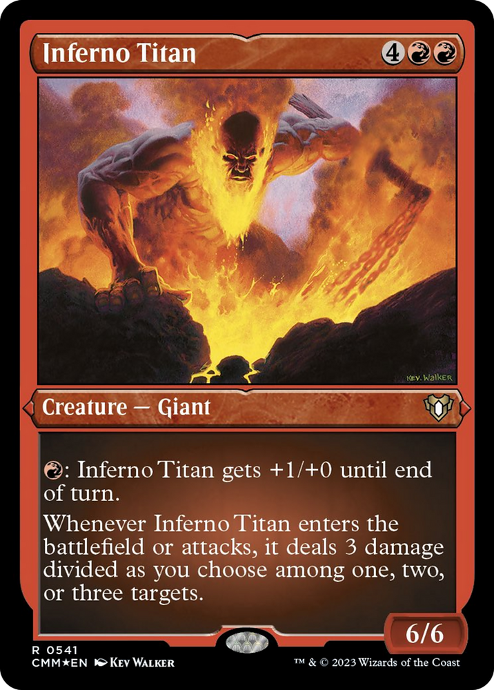 Inferno Titan (Foil Etched) [Commander Masters] Magic: The Gathering