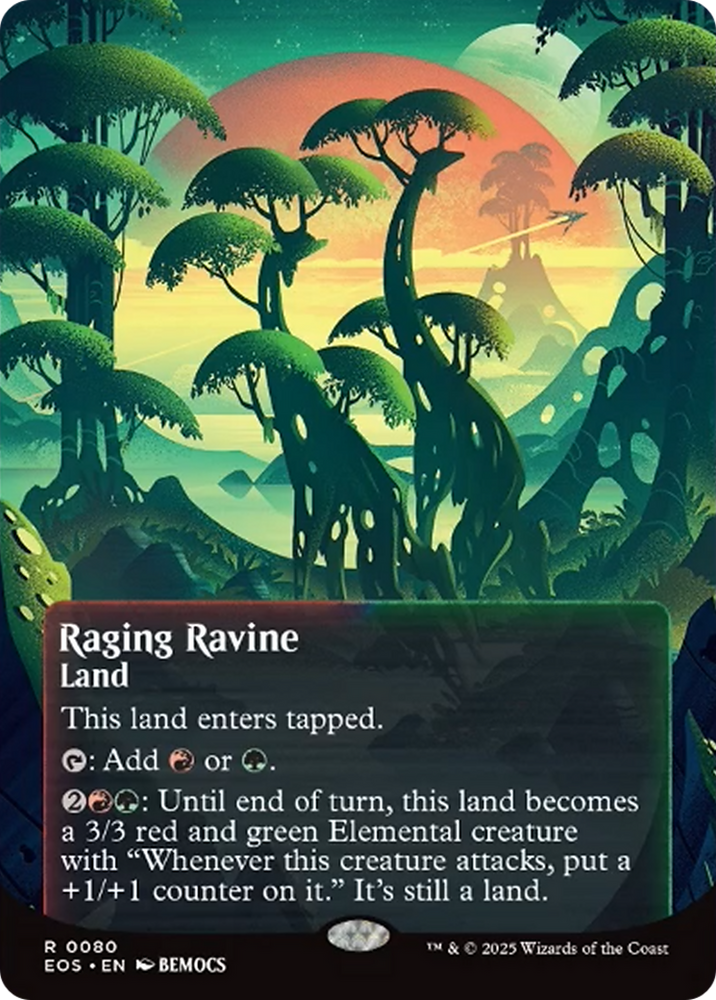 Raging Ravine (0080) (Borderless) [Edge of Eternities: Stellar Sights] Magic: The Gathering
