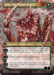 Grist, Voracious Larva // Grist, the Plague Swarm (Borderless) (Textured Foil) [Modern Horizons 3] Magic: The Gathering