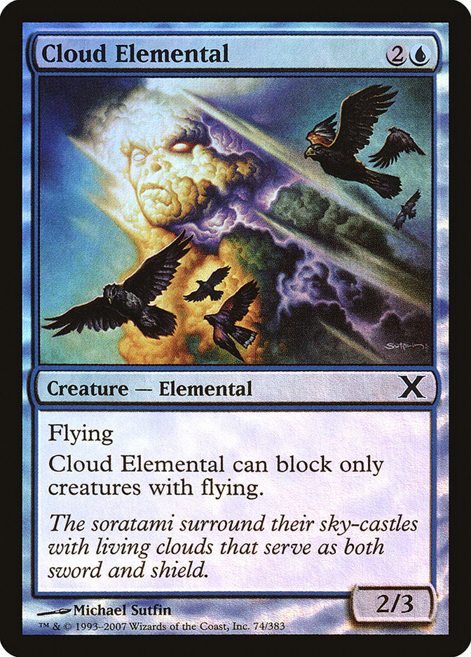 Cloud Elemental (Premium Foil) [Tenth Edition] Magic: The Gathering