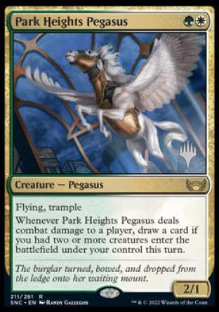 Park Heights Pegasus (Promo Pack) [Streets of New Capenna Promos] Magic: The Gathering