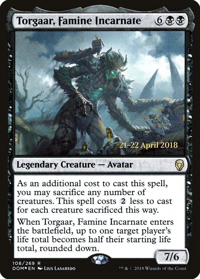 Torgaar, Famine Incarnate [Dominaria Prerelease Promos] Magic: The Gathering