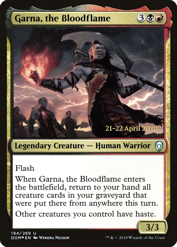 Garna, the Bloodflame [Dominaria Prerelease Promos] Magic: The Gathering