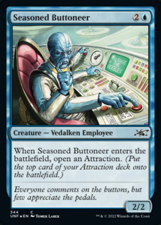 Seasoned Buttoneer (Galaxy Foil) [Unfinity] Magic: The Gathering