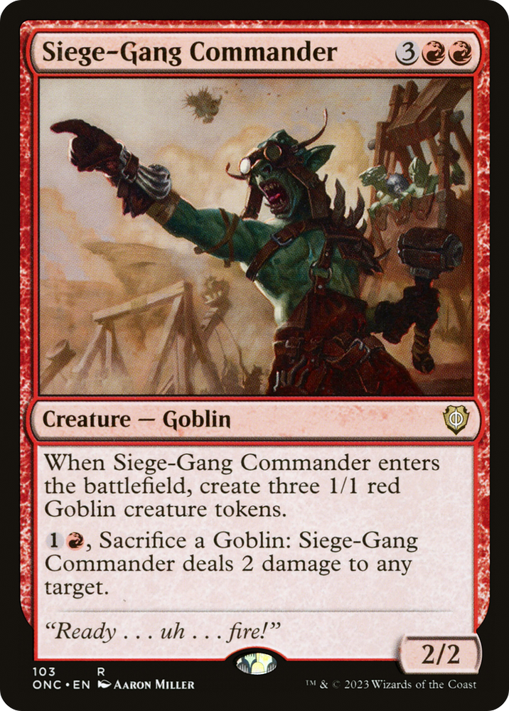 Siege-Gang Commander [Phyrexia: All Will Be One Commander] Magic: The Gathering
