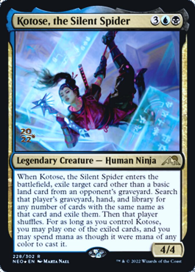 Kotose, the Silent Spider [Kamigawa: Neon Dynasty Prerelease Promos] Magic: The Gathering