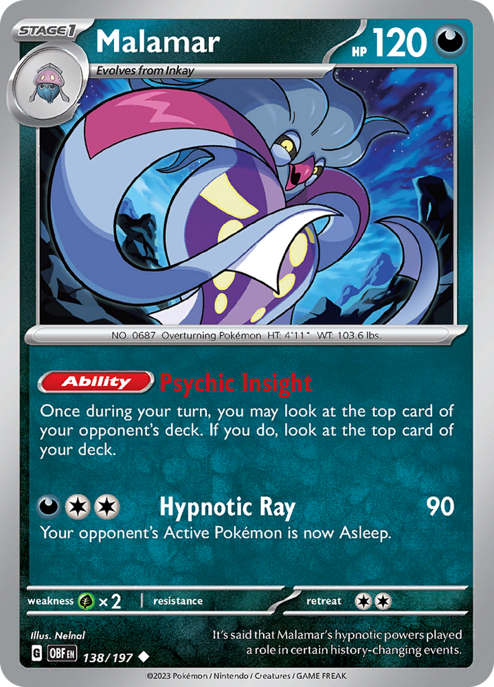 Malamar (138/197) [Scarlet & Violet: Obsidian Flames] Pokémon
