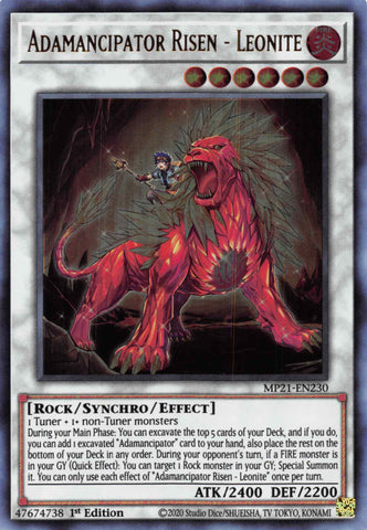 Adamancipator Risen - Leonite [MP21-EN230] Ultra Rare - Yugioh Cards For Your TCG Needs!