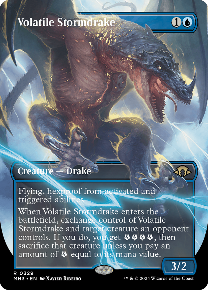 Volatile Stormdrake (Borderless) [Modern Horizons 3] Magic: The Gathering