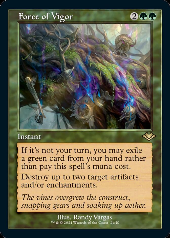 Force of Vigor (Retro Foil Etched) [Modern Horizons] Magic: The Gathering