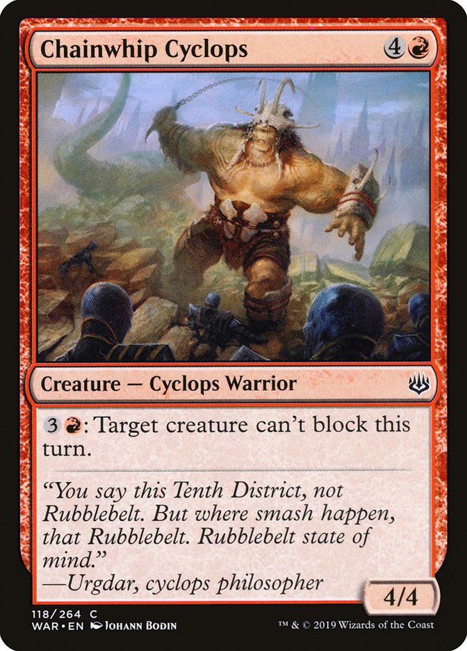 Chainwhip Cyclops [War of the Spark] Magic: The Gathering