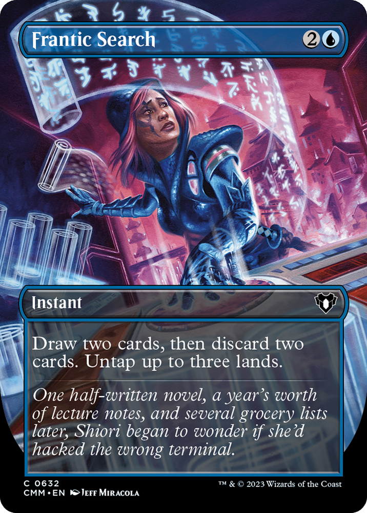 Frantic Search (Borderless Alternate Art) [Commander Masters] Magic: The Gathering